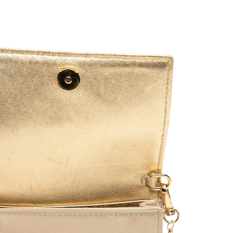 Crystal Embellished Satin Card Holder with Chain - Image 6