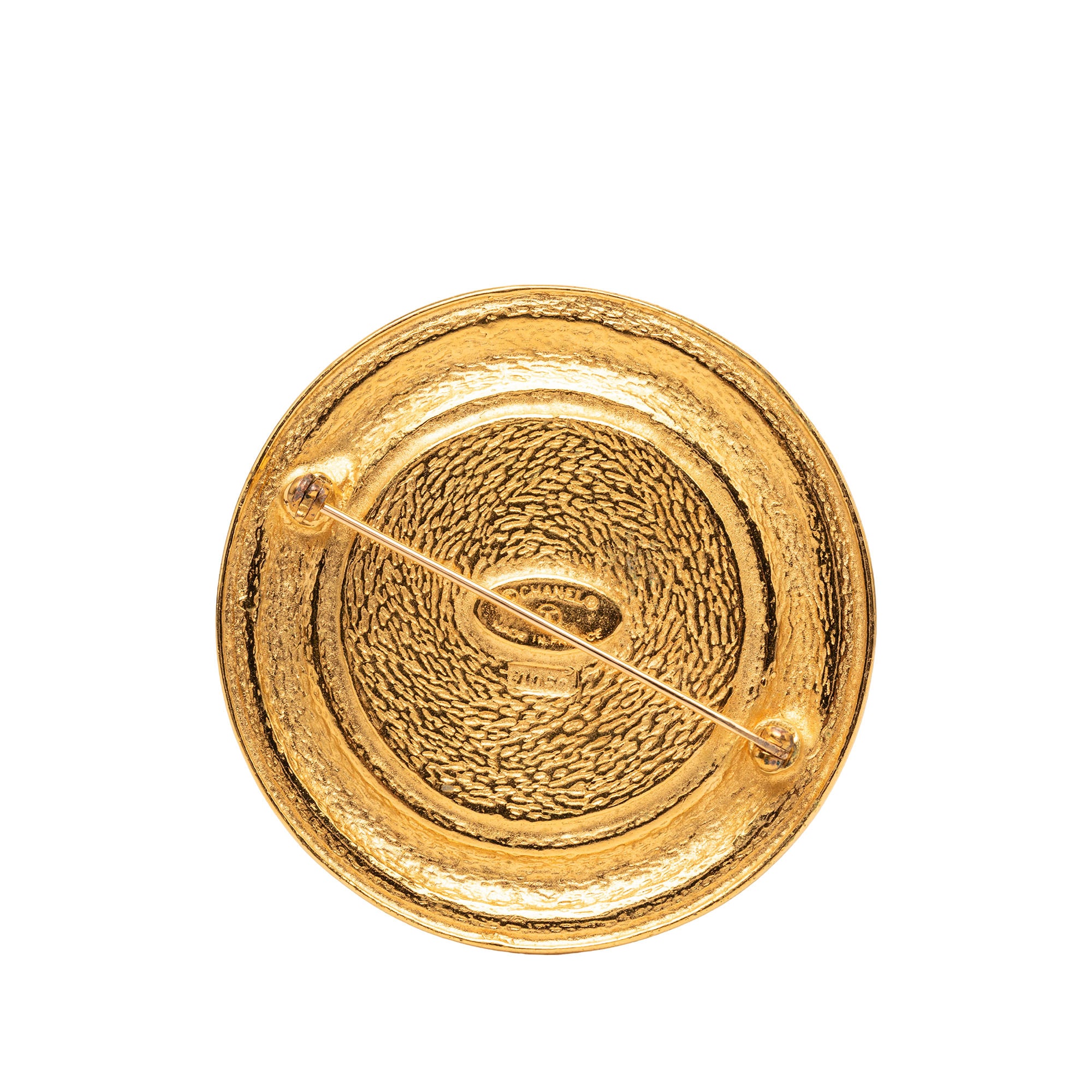 Gold Plated 31 Rue Cambon Round Brooch - Image 2