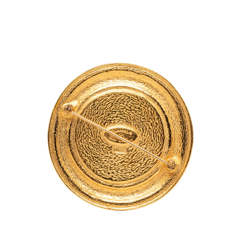 Gold Plated 31 Rue Cambon Round Brooch - Image 2