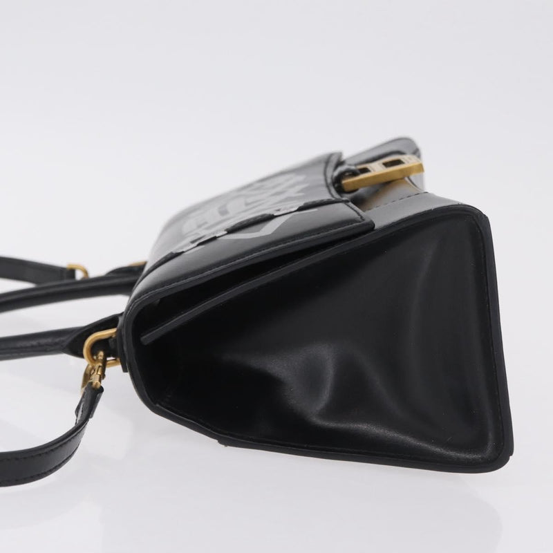 Balenciaga Graffiti Hourglass Top Handle Leather Black Bag