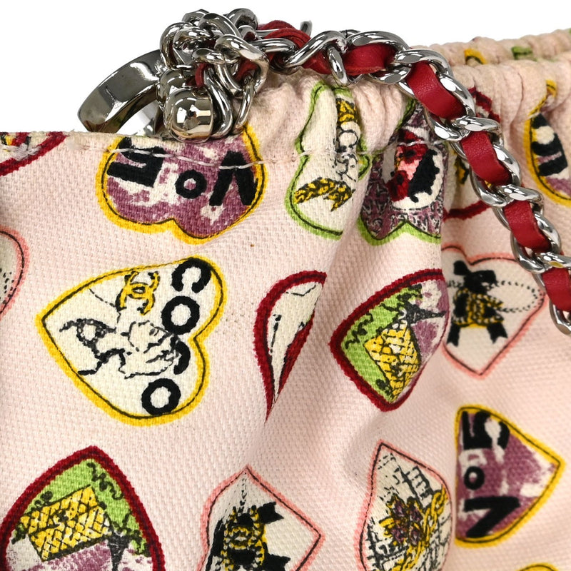 Chanel Valentine Hobo Printed Canvas Pink