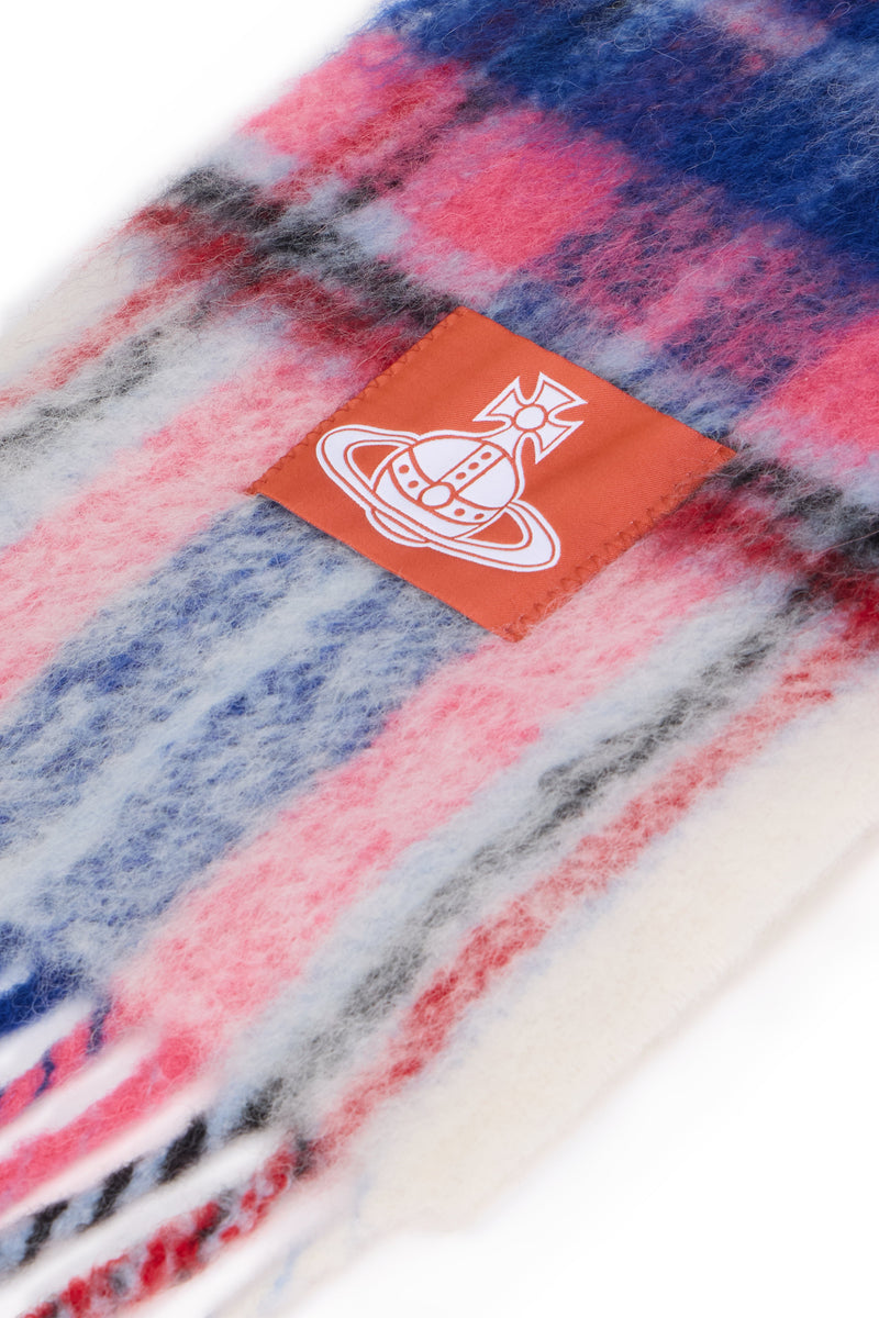 Vivienne Westwood Checkered Alpaca Wool Scarf — Multicolor Scarfs