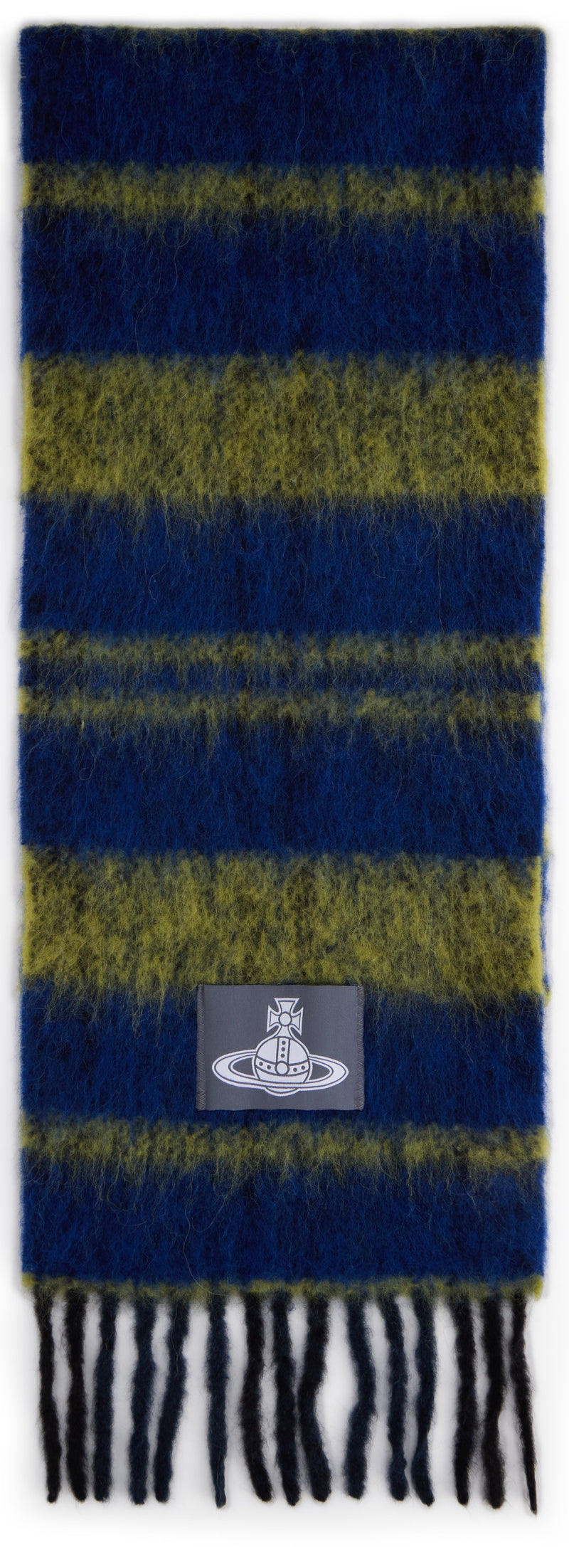 Vivienne Westwood Striped Alpaca Wool Scarf — Navy Scarfs