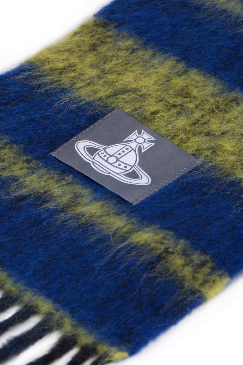 Vivienne Westwood Striped Alpaca Wool Scarf — Navy Scarfs
