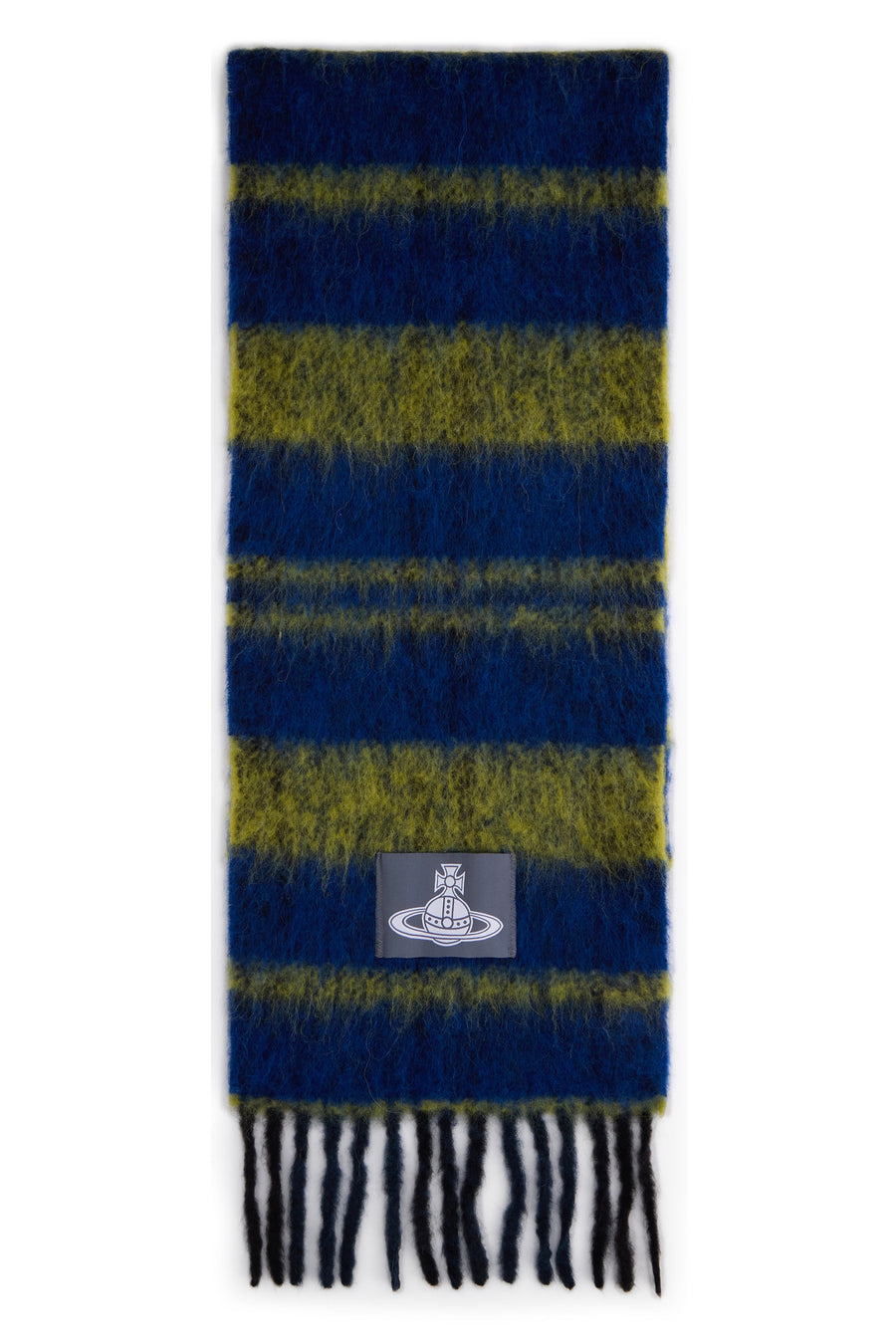 Vivienne Westwood Striped Alpaca Wool Scarf — Navy Scarfs
