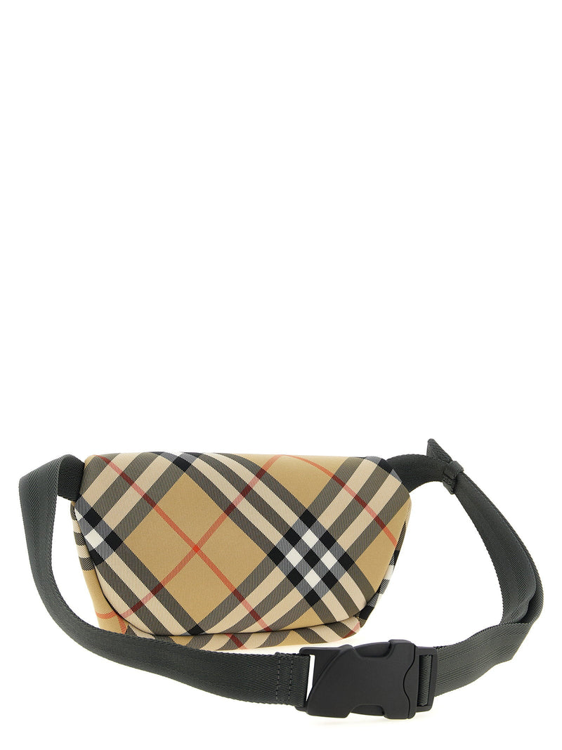 Burberry Check Belt Bag — Beige Technical Fabric