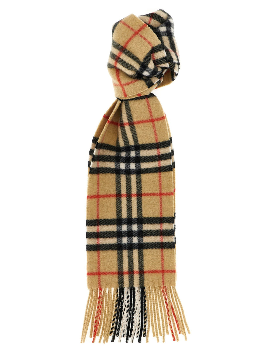 Burberry Cashmere Check Scarf — Camel Scarfs