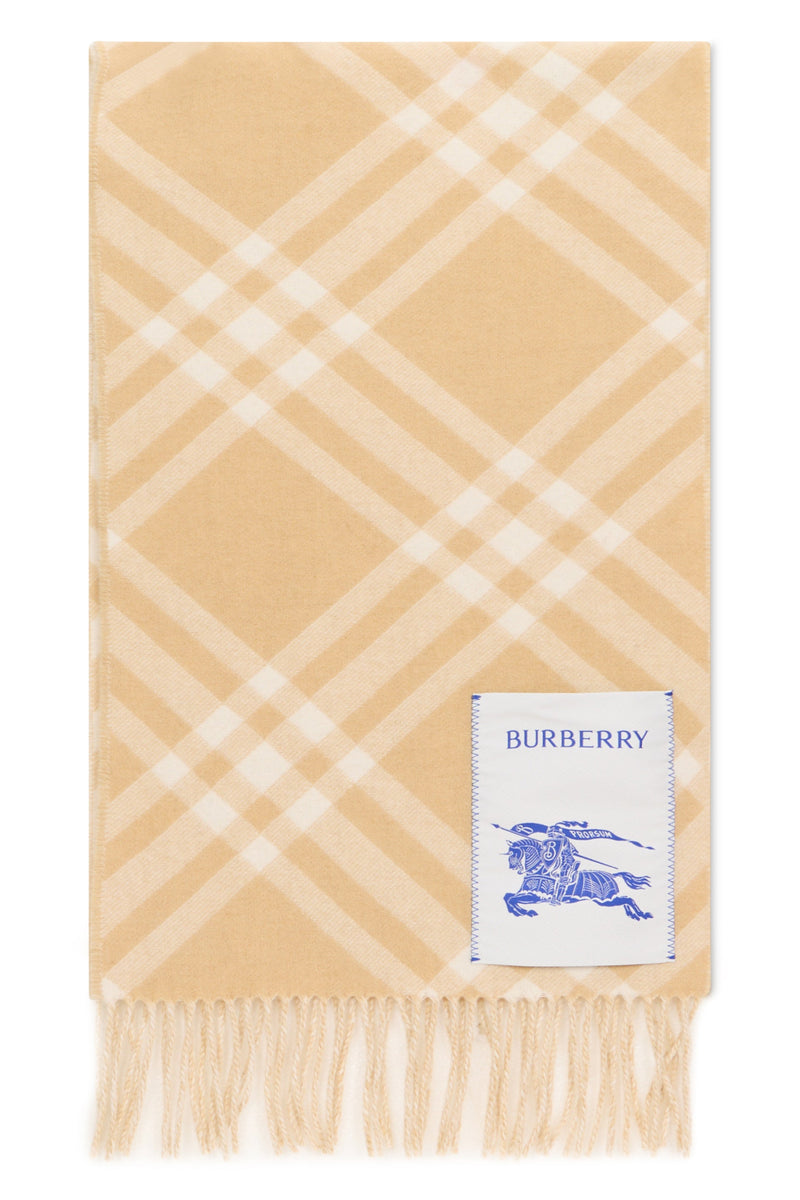 Burberry Checked Cashmere Scarf — Beige Scarfs