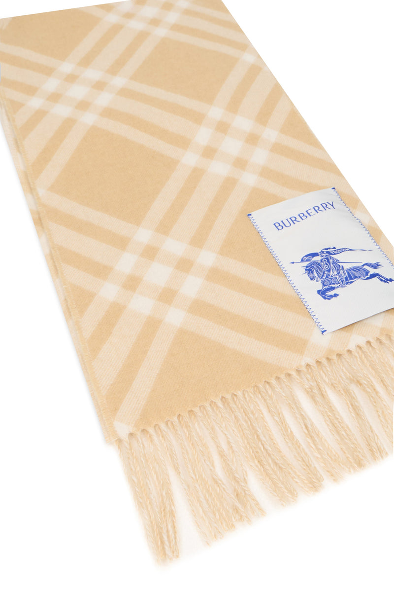 Burberry Checked Cashmere Scarf — Beige Scarfs