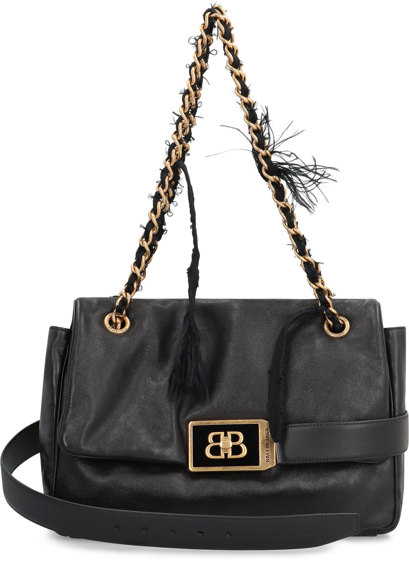 Balenciaga Modu Shoulder Bag — Black Calf Leather