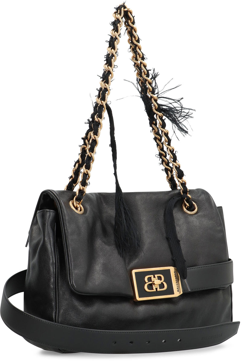 Balenciaga Modu Shoulder Bag — Black Calf Leather