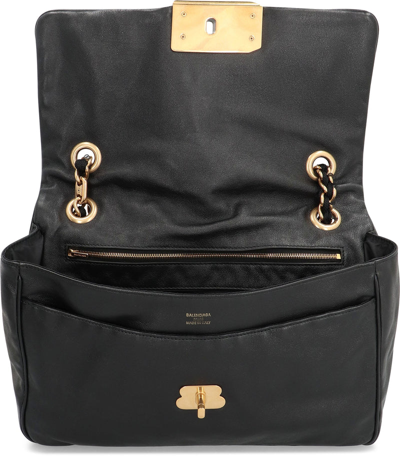 Balenciaga Modu Shoulder Bag — Black Calf Leather