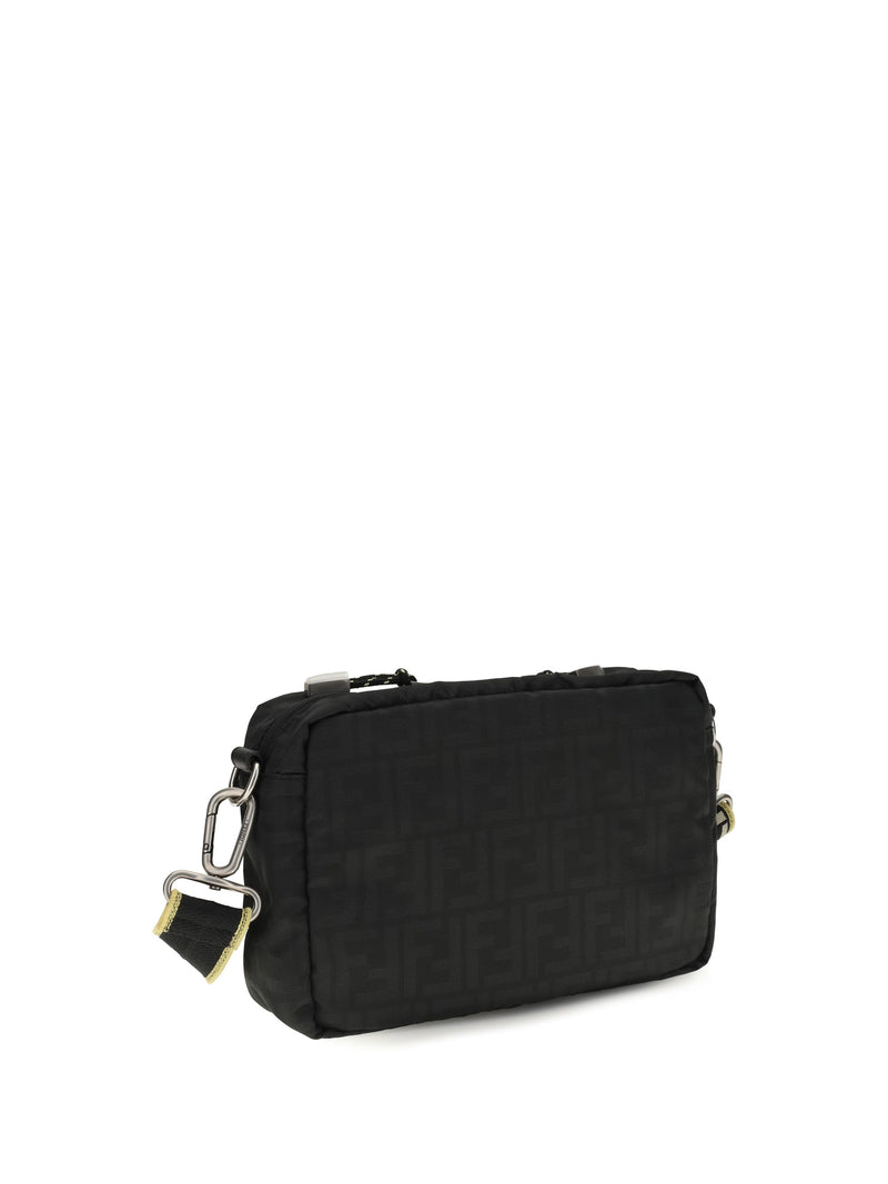 Fendi Ff Monogram Fabric Camera Bag — Black Polyester