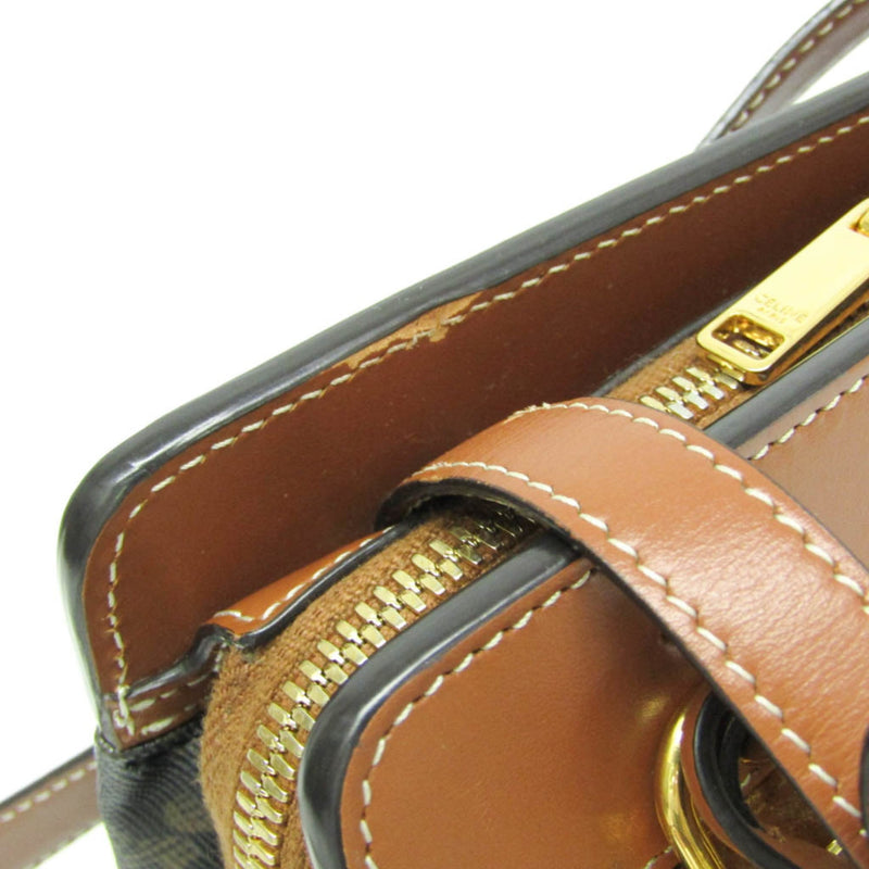 Celine Teen Cabas De France Triomphe Coated Canvas Brown Bag