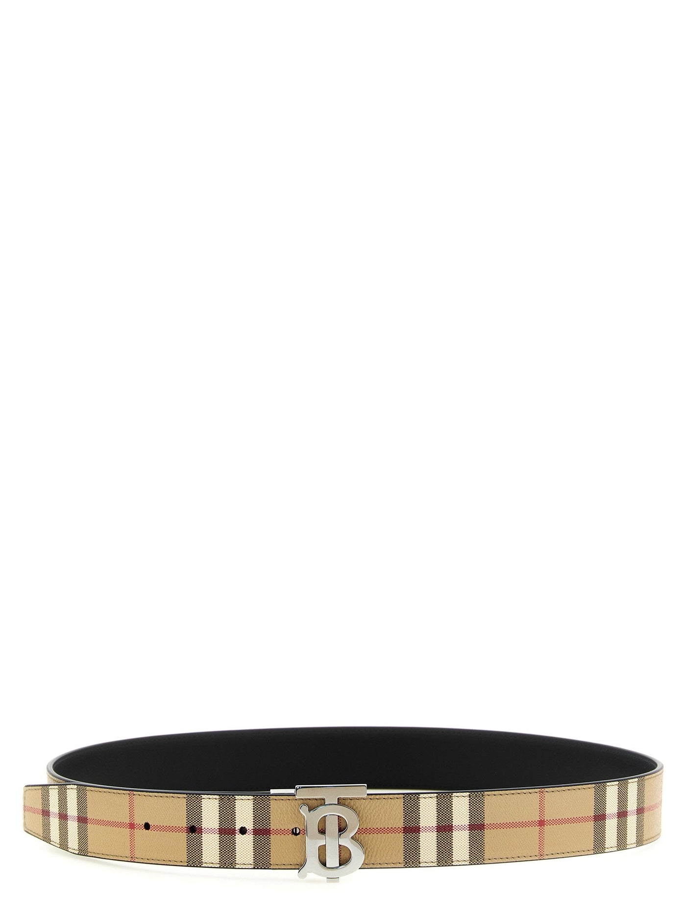 Burberry Logo Buckle Reversible Belt — Beige Cotton-enriched Canvas