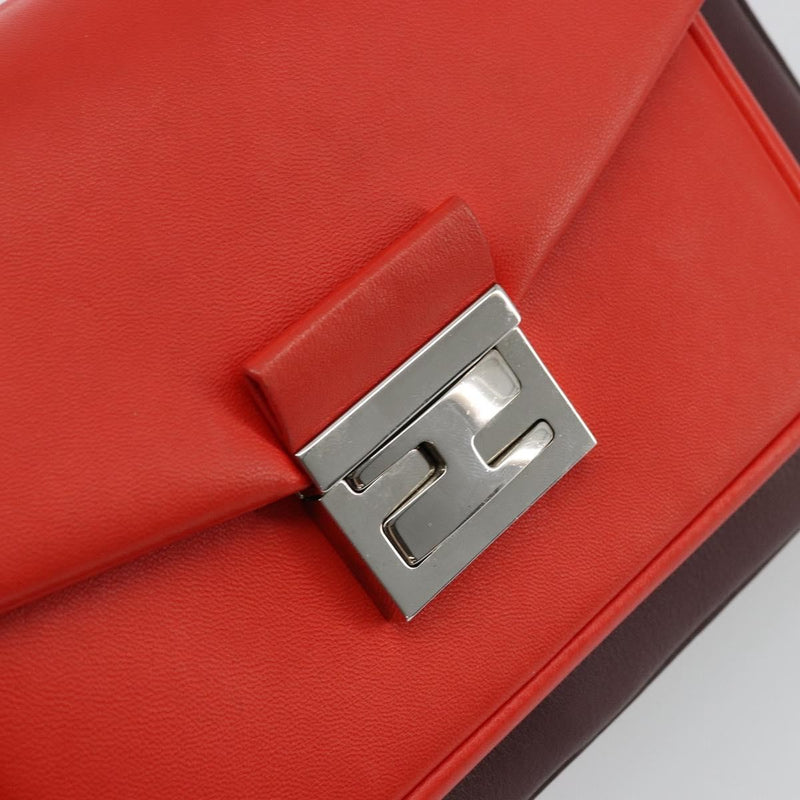 Fendi Be Baguette Flap Leather Red Bag