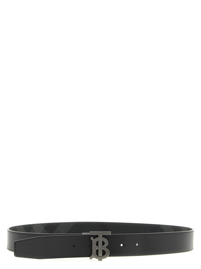 Burberry Reversible Tb Monogram Belt — Black