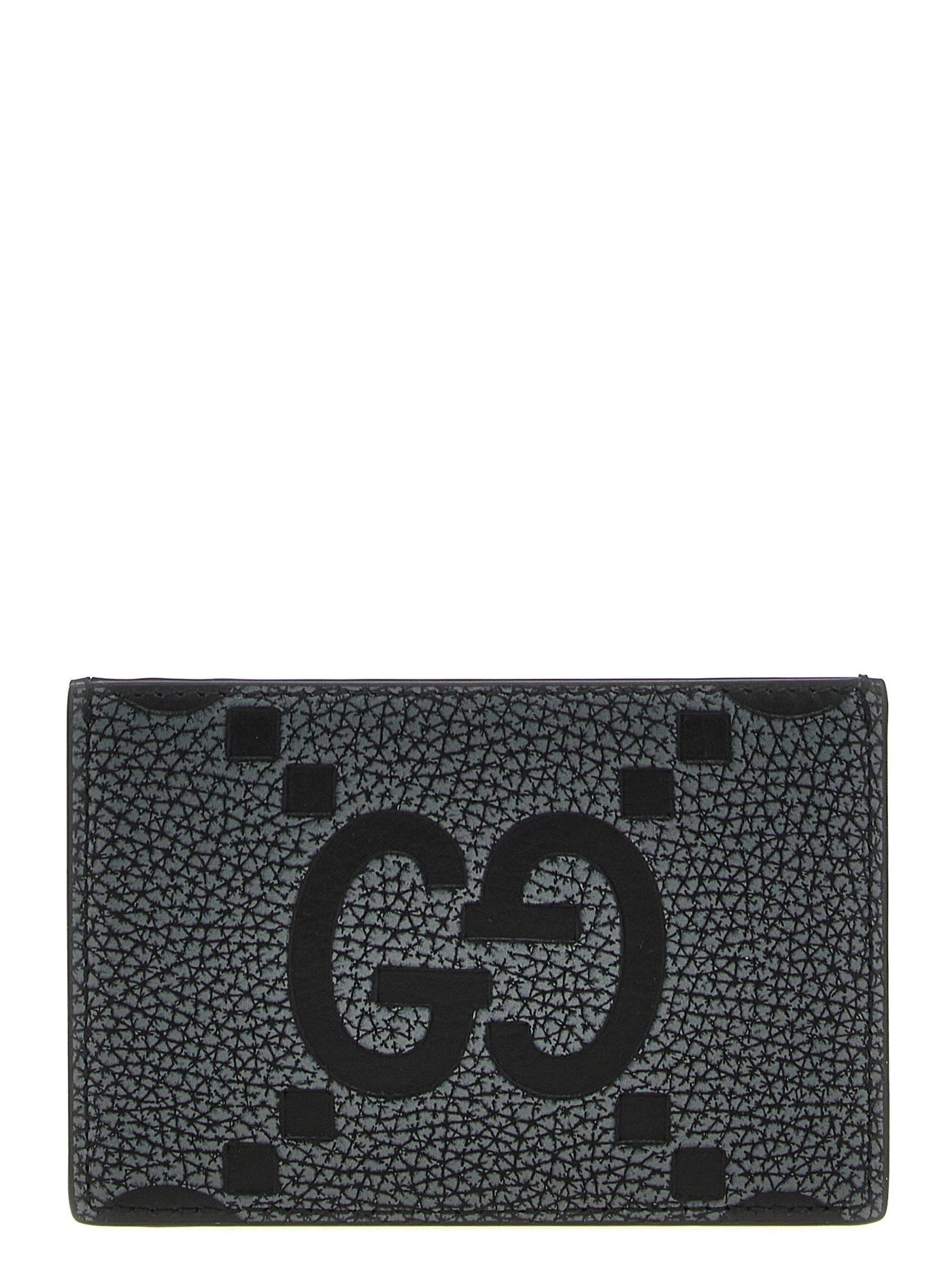Gucci Gg Hammered Leather Card Case — Black Cases