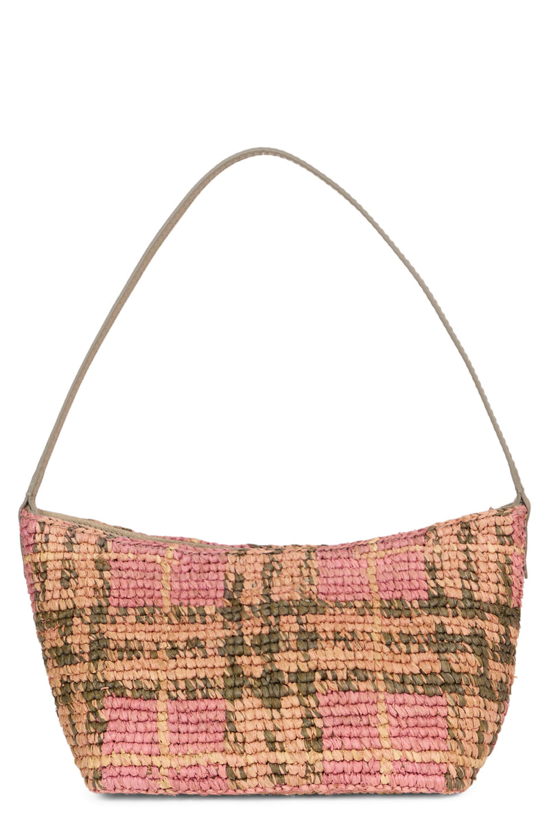 Burberry Margate Shoulder Bag — Pink Raffia