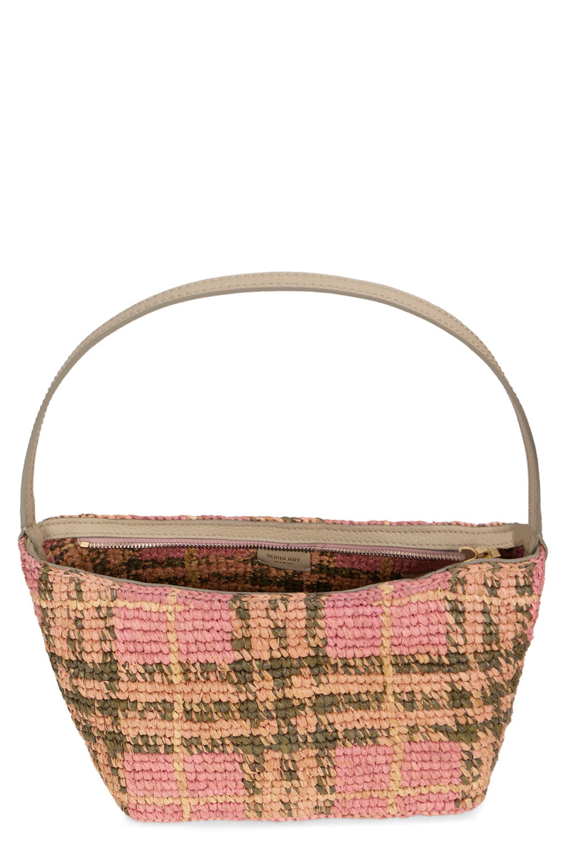 Burberry Margate Shoulder Bag — Pink Raffia