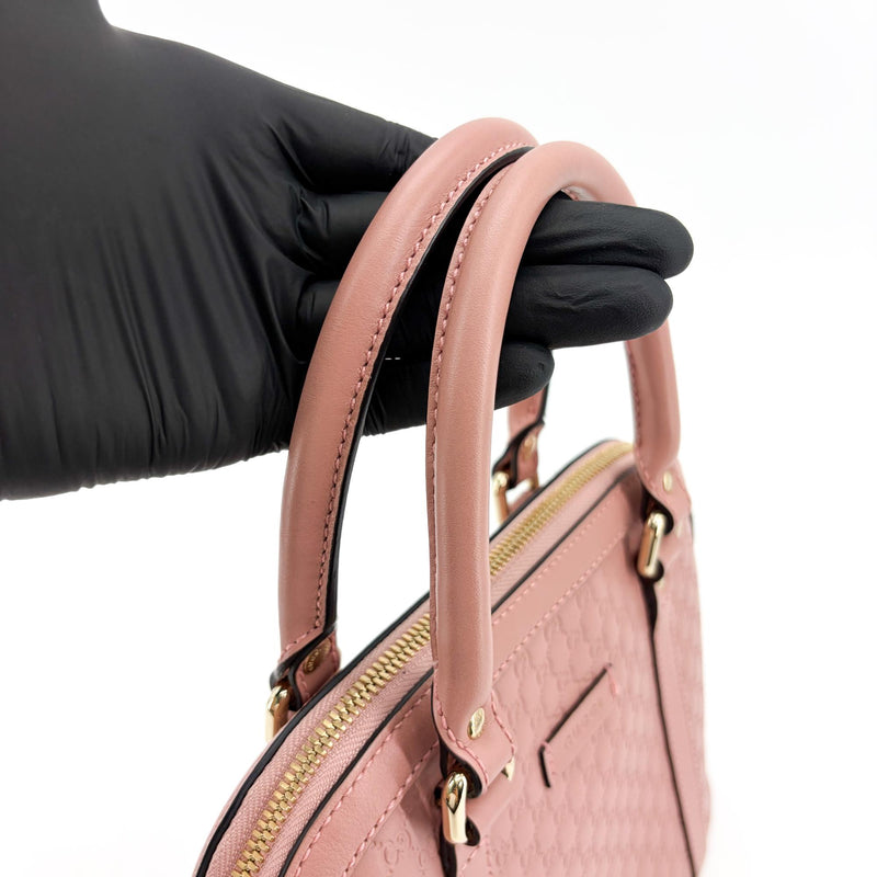 Gucci Convertible Dome Satchel Microguccissima Leather Pink