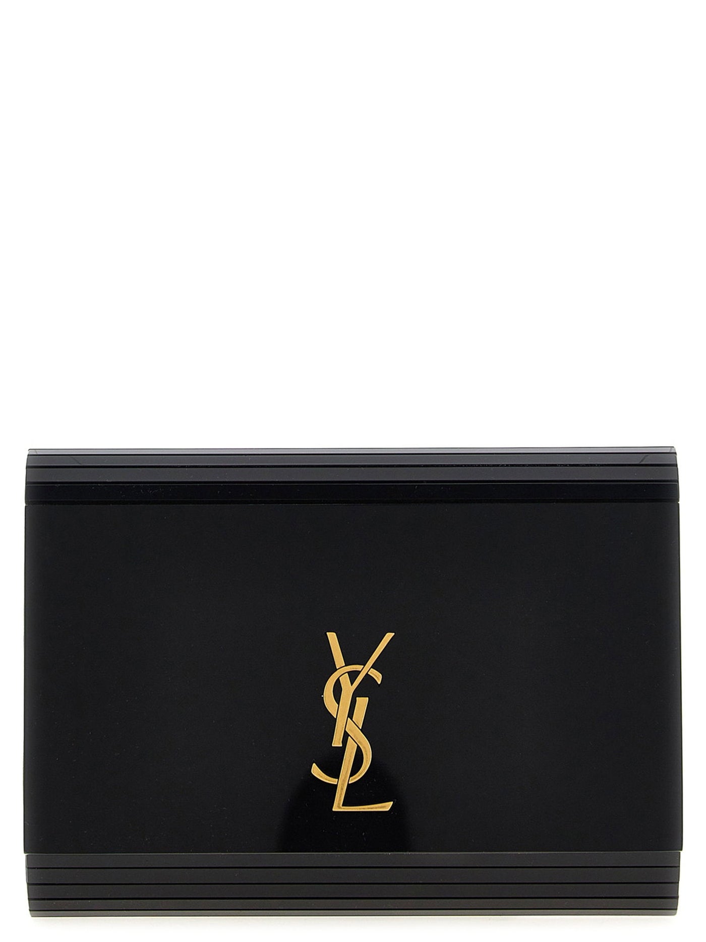 Saint Laurent Plexi Cassandre Logo Clutch — Black