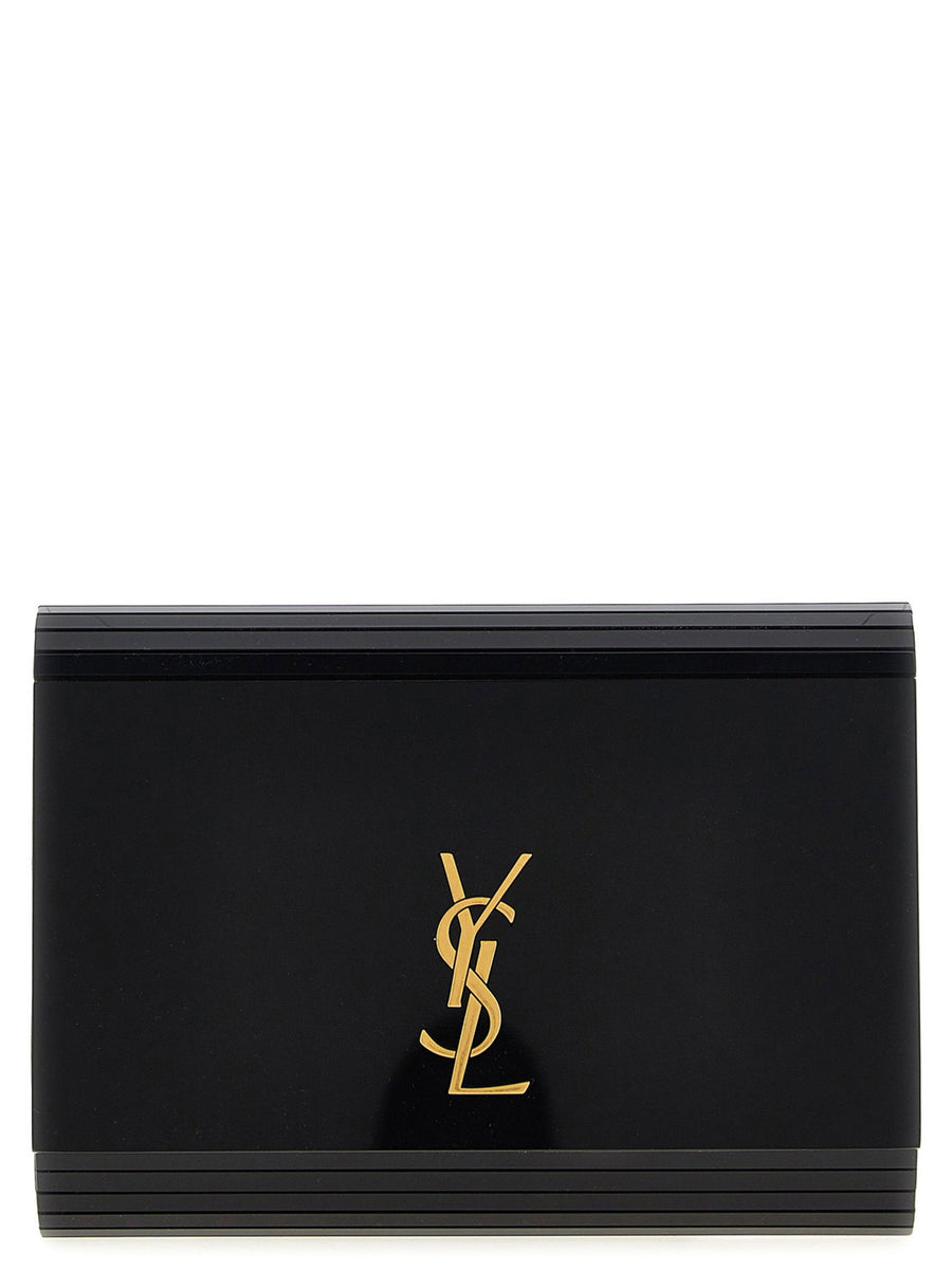 Saint Laurent Plexi Cassandre Logo Clutch — Black