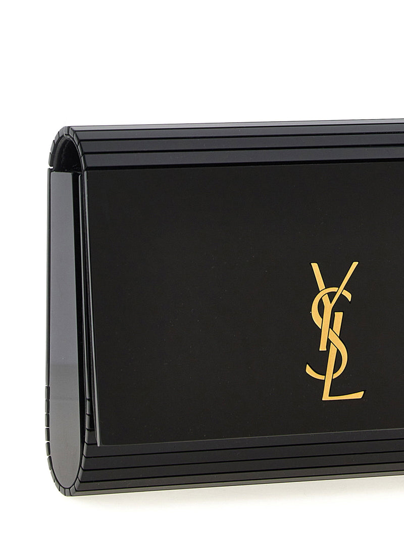 Saint Laurent Plexi Cassandre Logo Clutch — Black