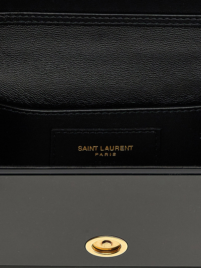 Saint Laurent Plexi Cassandre Logo Clutch — Black