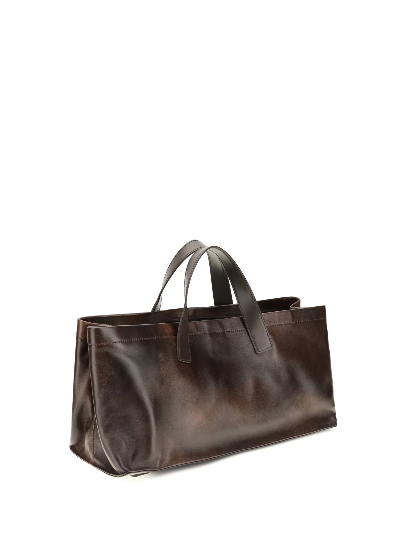 Staud Port Tote Bag — Brown Lamb Leather