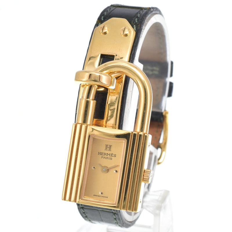 Hermes Kelly Quartz Plated Metal And Leather Watches