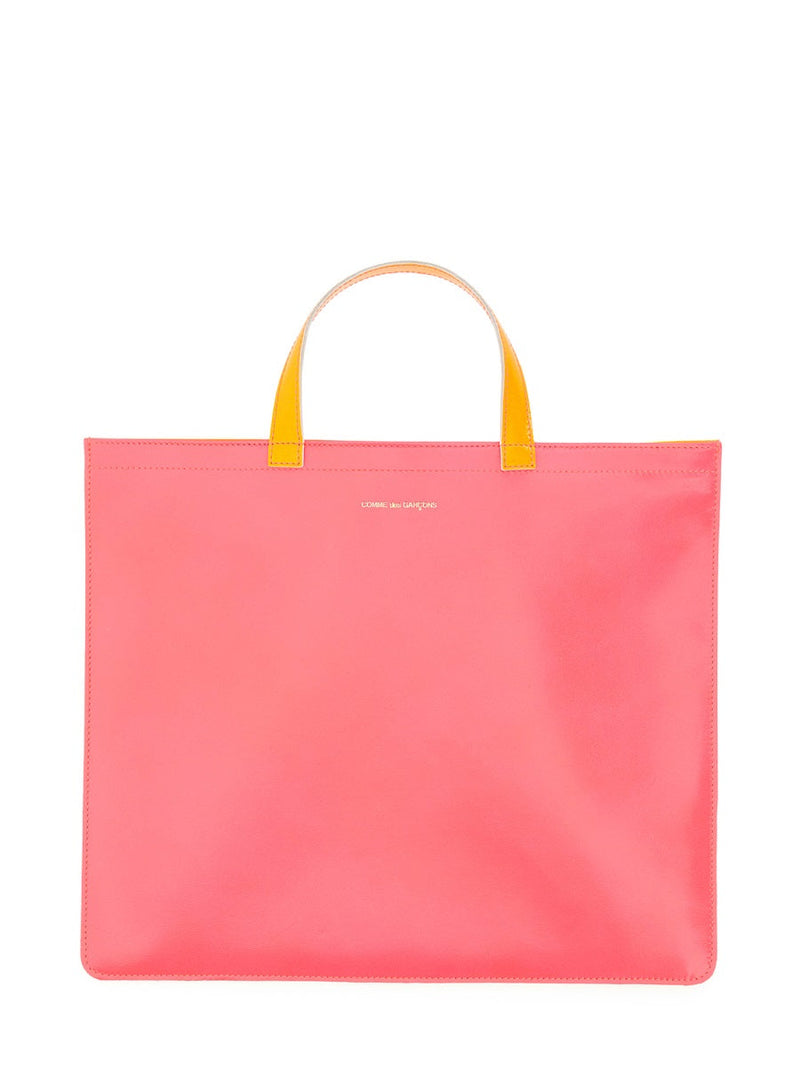 Comme Des Garçons Wallet Fluo Leather Tote Bag — Multicolor