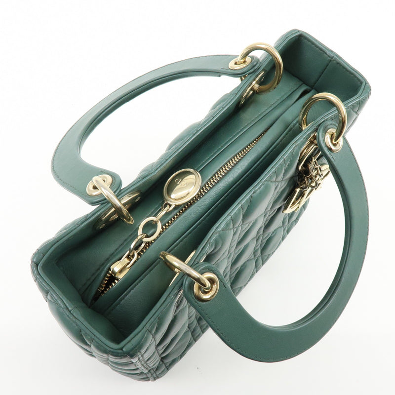 Christian Dior Lady Green Leather Bag