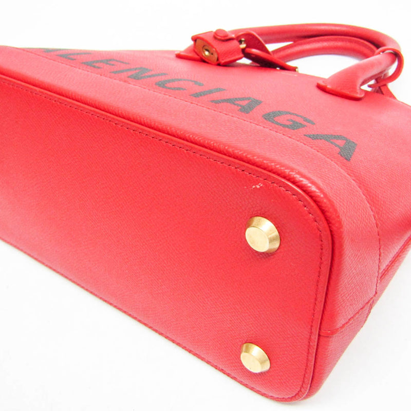 Balenciaga Logo Ville Leather Red Bag