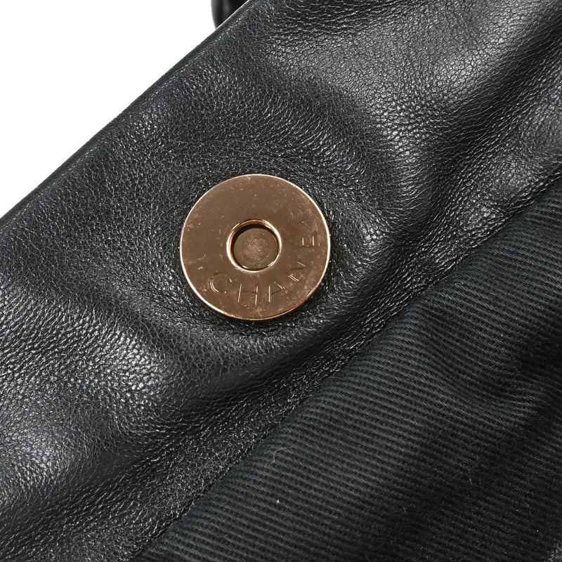 Chanel Cloudy Bundle Bowler Quilted Lambskin Black Leather Bag