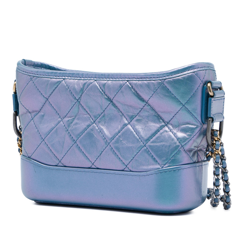 Small Quilted Iridescent Aged Calfskin Gabrielle Hobo - Image 2