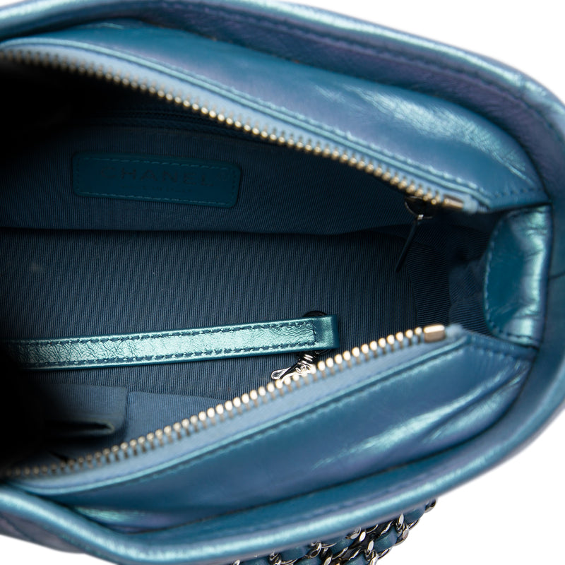 Small Quilted Iridescent Aged Calfskin Gabrielle Hobo - Image 4