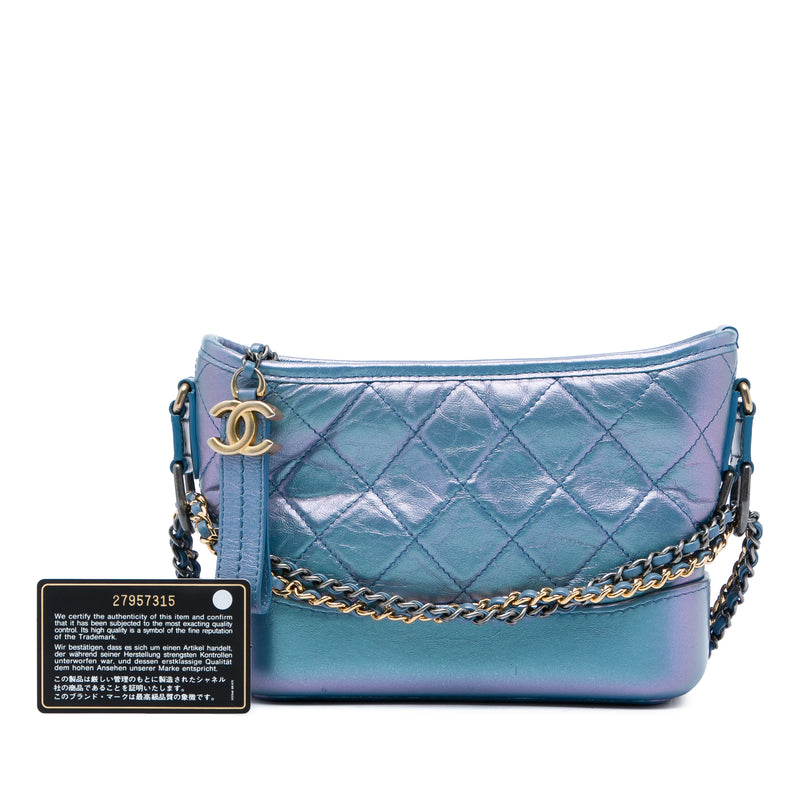 Small Quilted Iridescent Aged Calfskin Gabrielle Hobo - Image 6