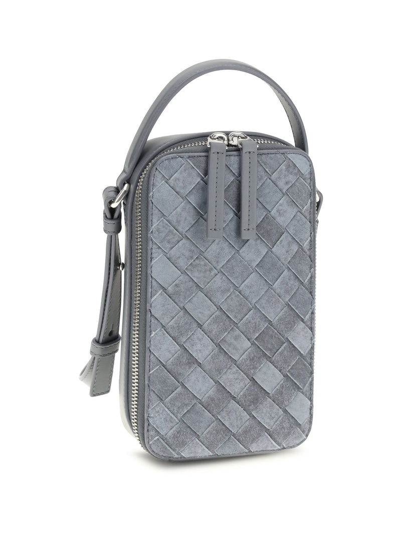 Bottega Veneta Top Handle Bag — Gray Calf Leather