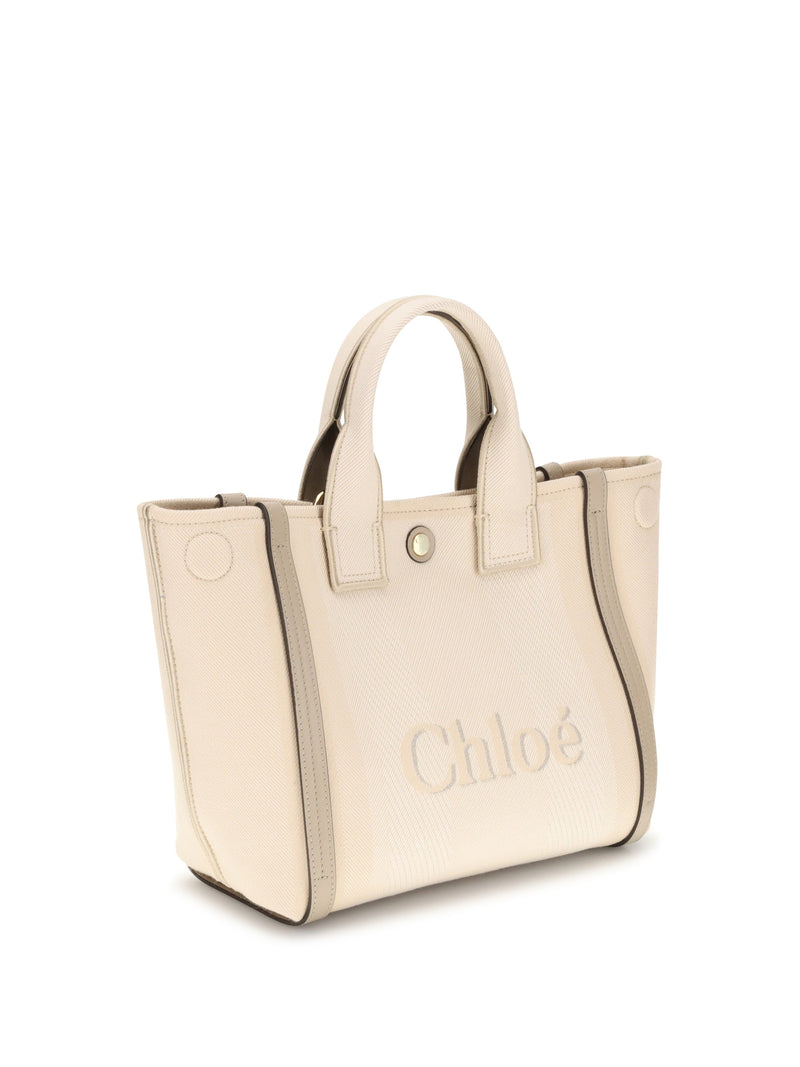Chloé Carry Tote Bag — Beige Cotton