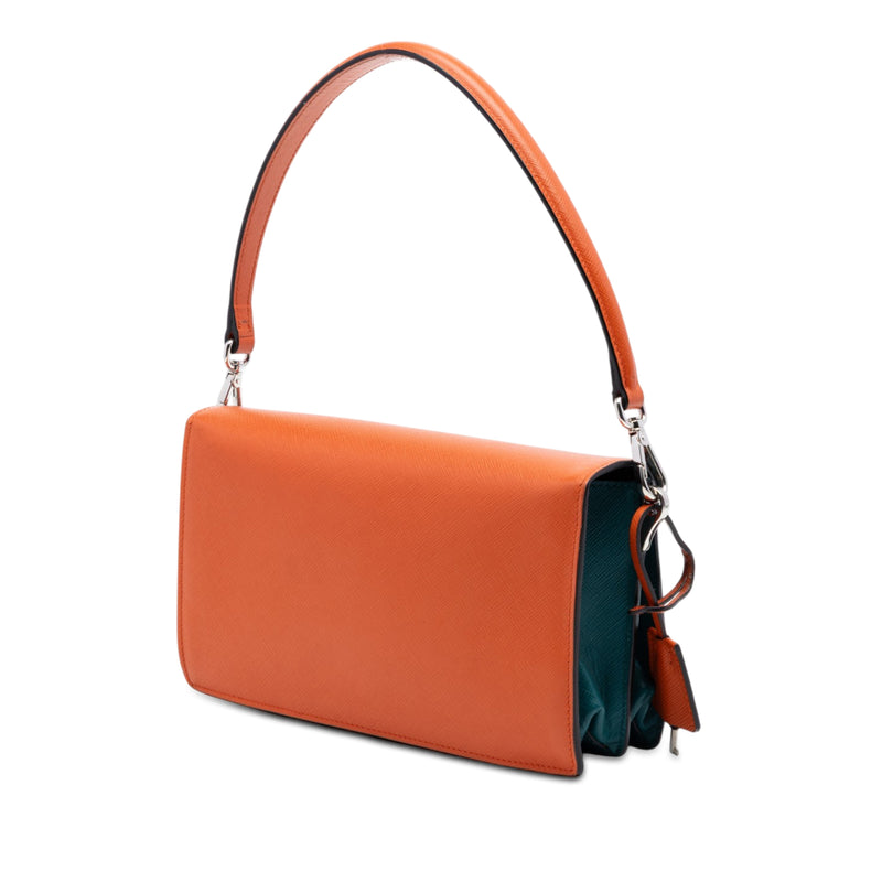 Bicolor Saffiano Lux Sound Lock Satchel - Image 2