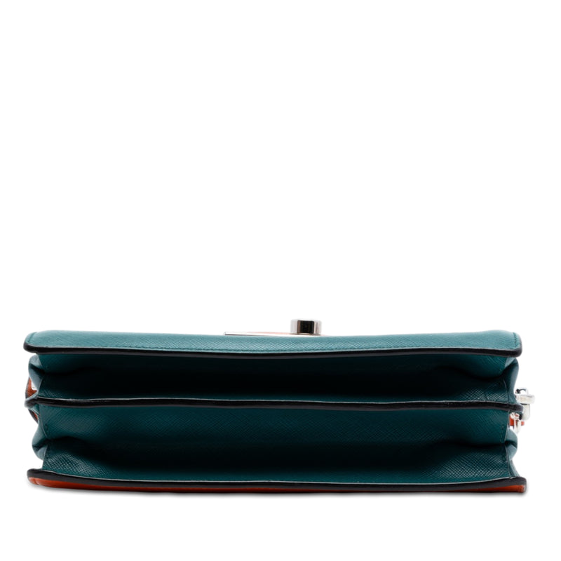 Bicolor Saffiano Lux Sound Lock Satchel - Image 3