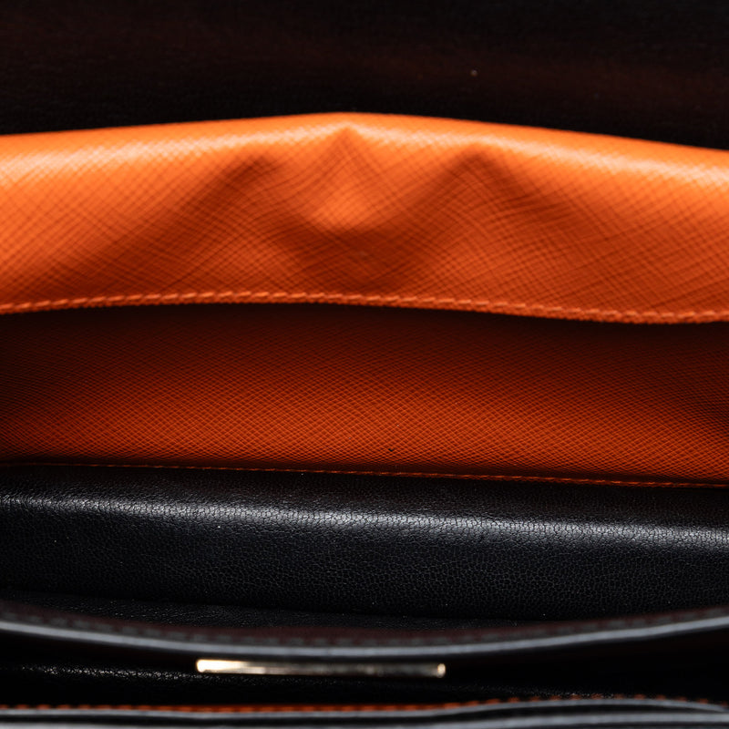 Bicolor Saffiano Lux Sound Lock Satchel - Image 4