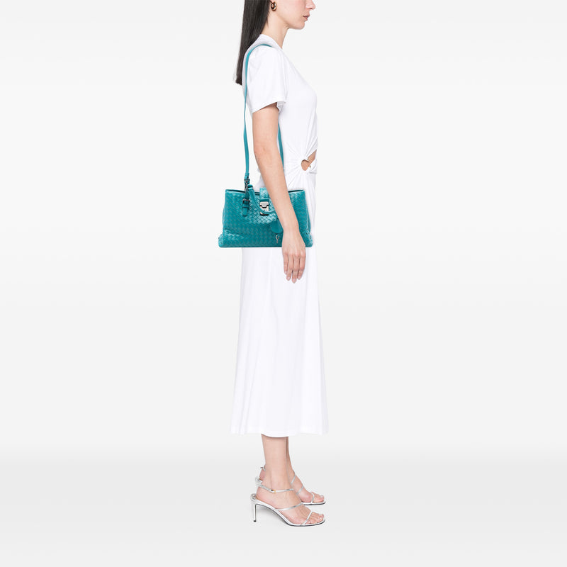 Small Nappa Intrecciato Roma Satchel - Image 7