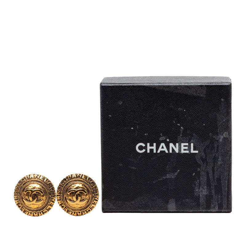 CC Gold Plated Round Clip On Earrings - Image 4