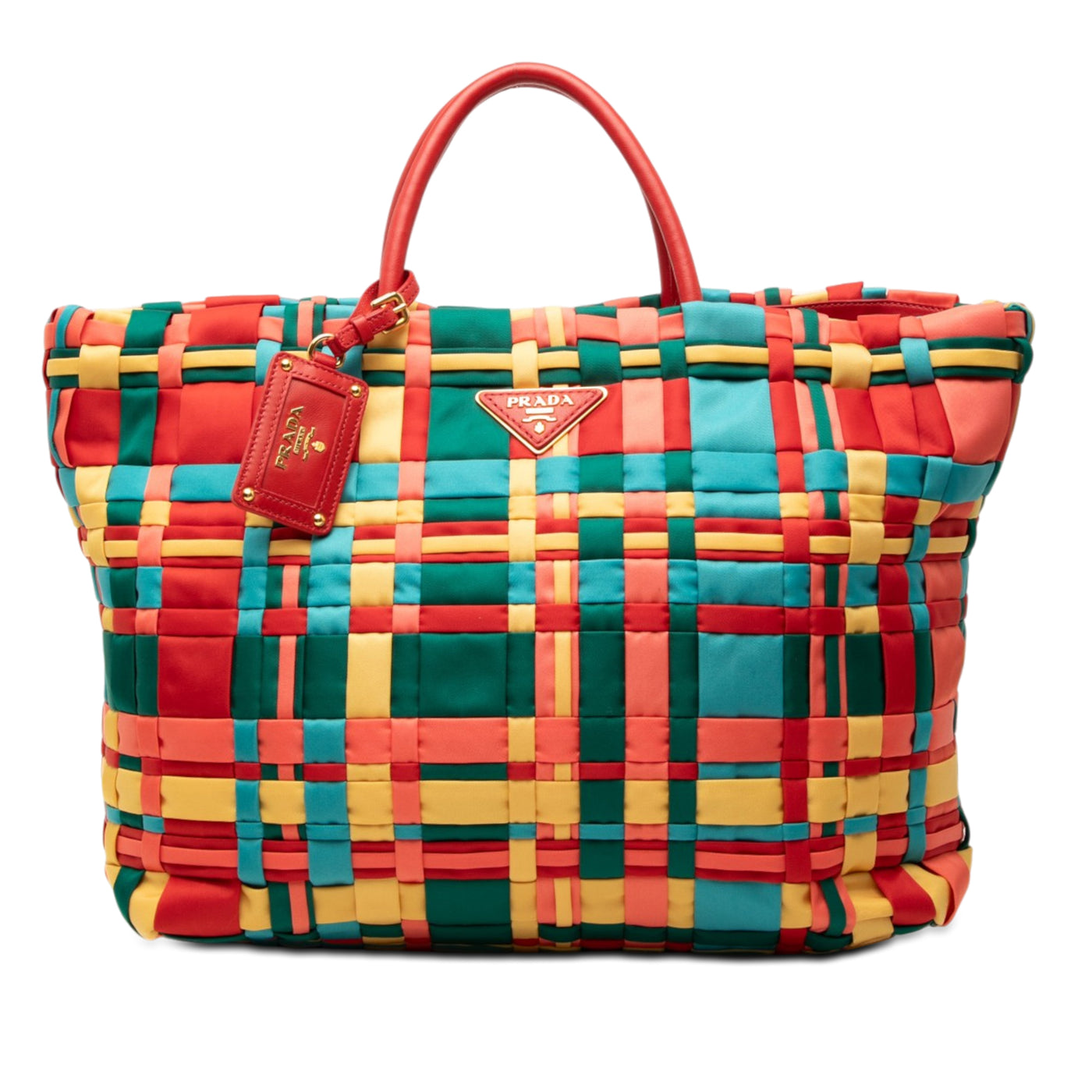 Multicolor Woven Tessuto Shopping Tote - Image 1
