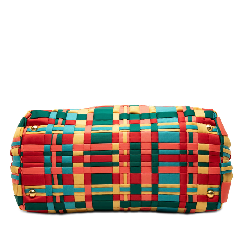 Multicolor Woven Tessuto Shopping Tote - Image 3