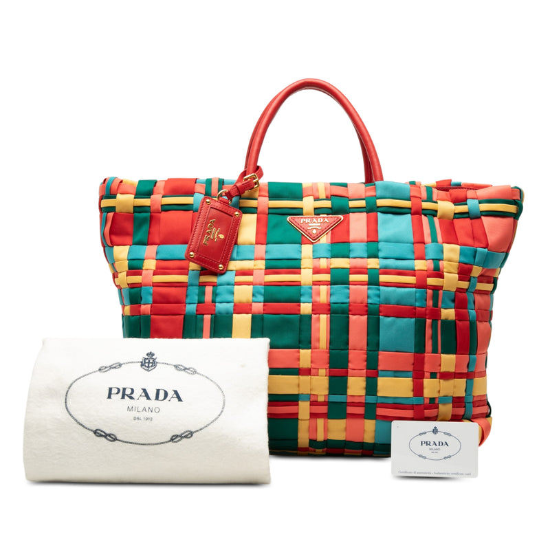 Multicolor Woven Tessuto Shopping Tote - Image 7