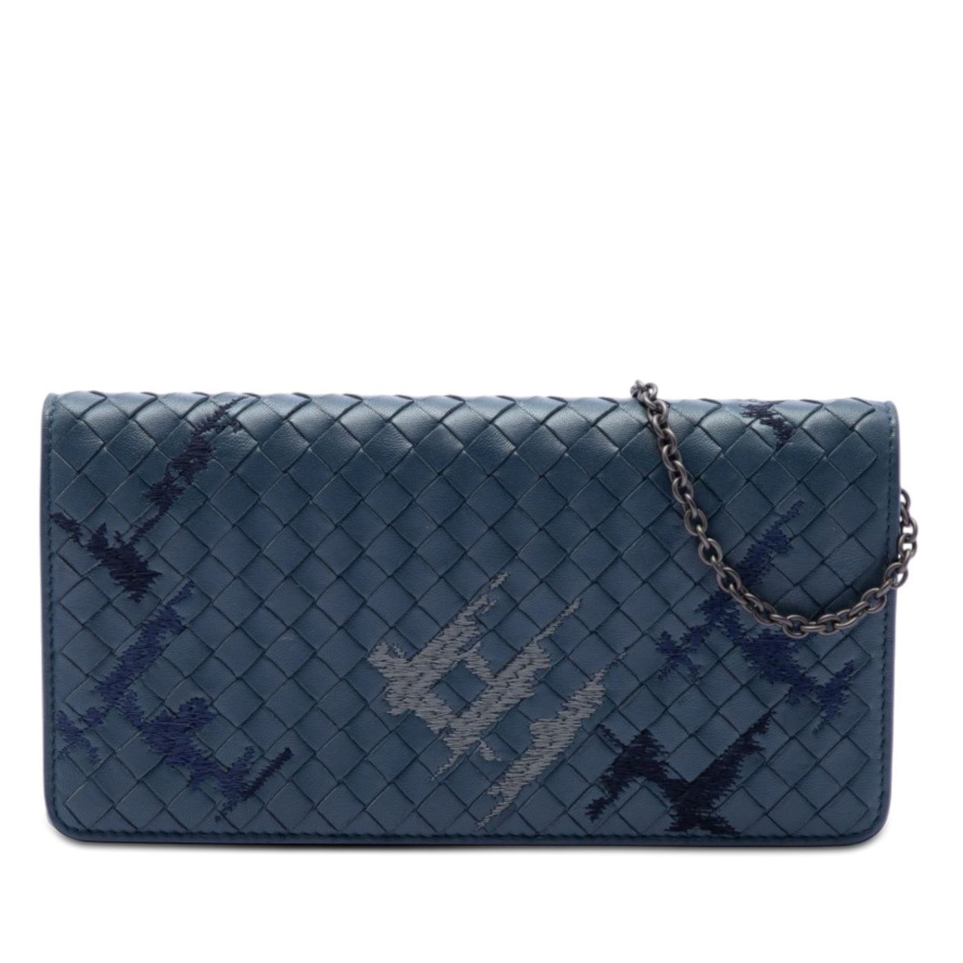 Nappa Intrecciato Embroidered Continental Wallet on Chain - Image 1