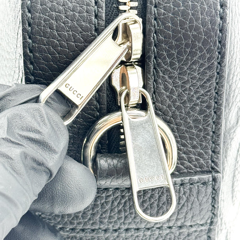 Gucci Convertible Jumbo Gg Embossed Leather Black Bag